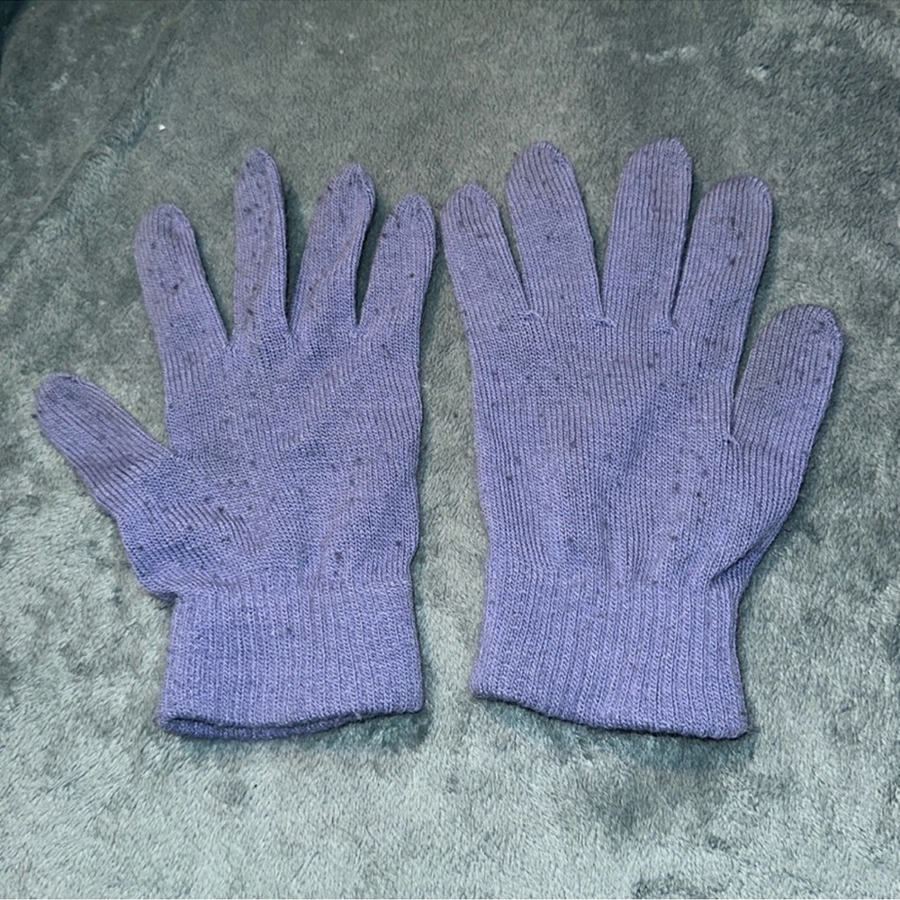 Cozy blue Knit Gloves stretchy pilling